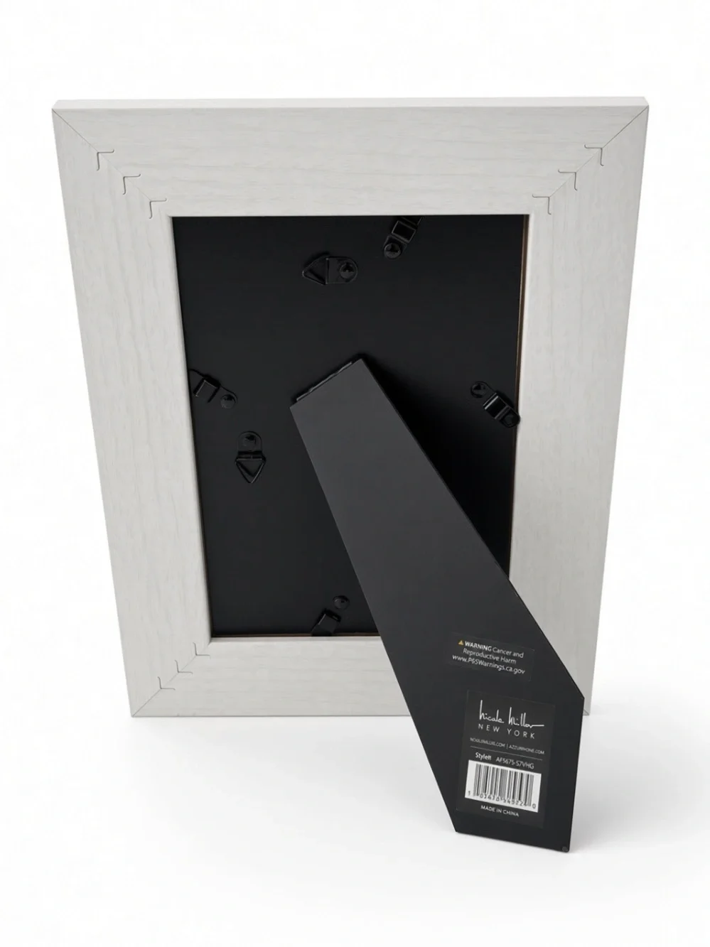 NWT Nicole Miller New York 5x7 White Wood Picture Frame Gold Trim NWT